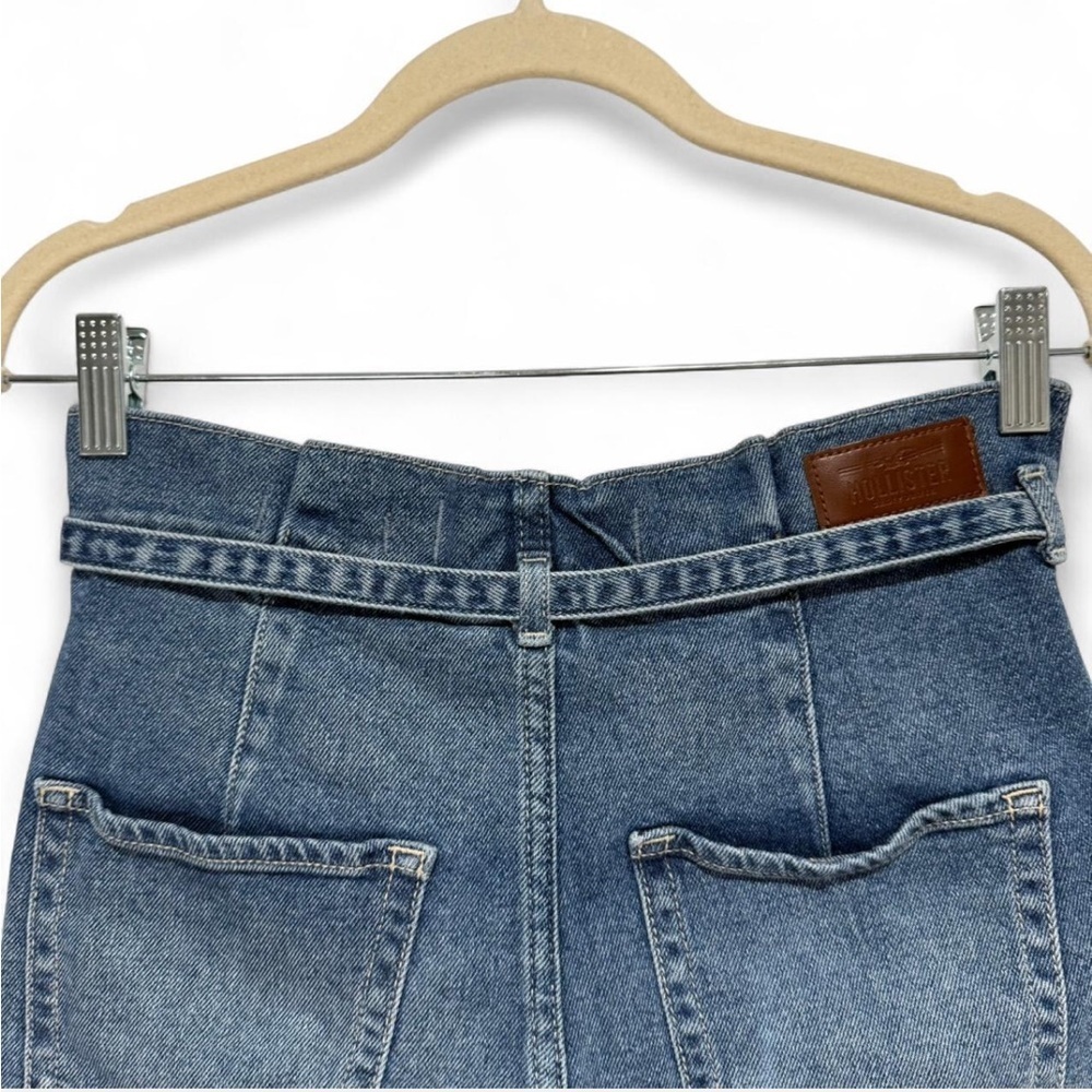 Hollister Ultra High-Rise Mom Shorts Paperbag Tie Waist Denim Jean Size 1 W25 - Picture 5 of 8